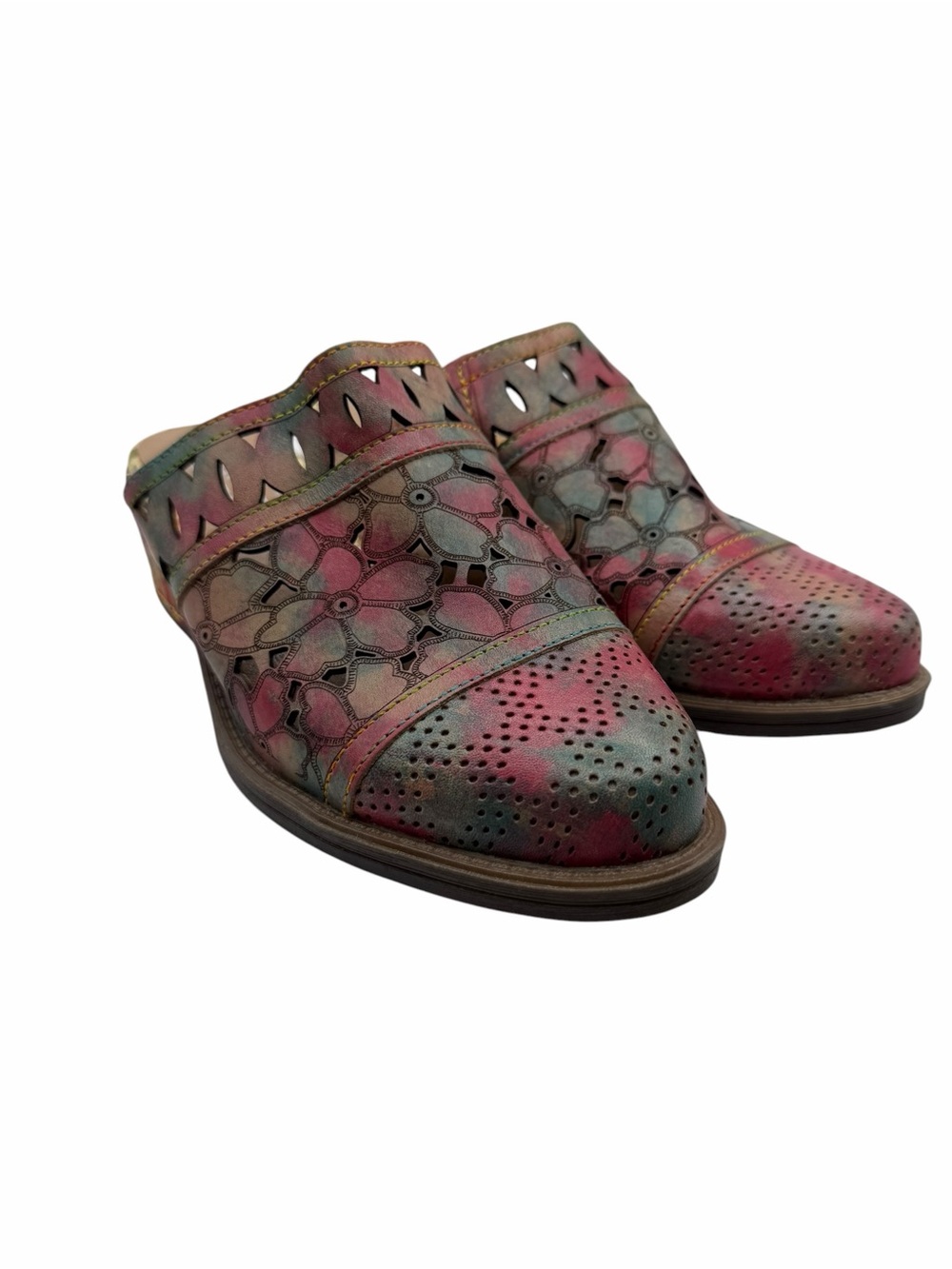 L'ARTISTE by Spring Step Rosalinda Leather Mules Size EU: 35 US: 5 Boho Style - Picture 2 of 15